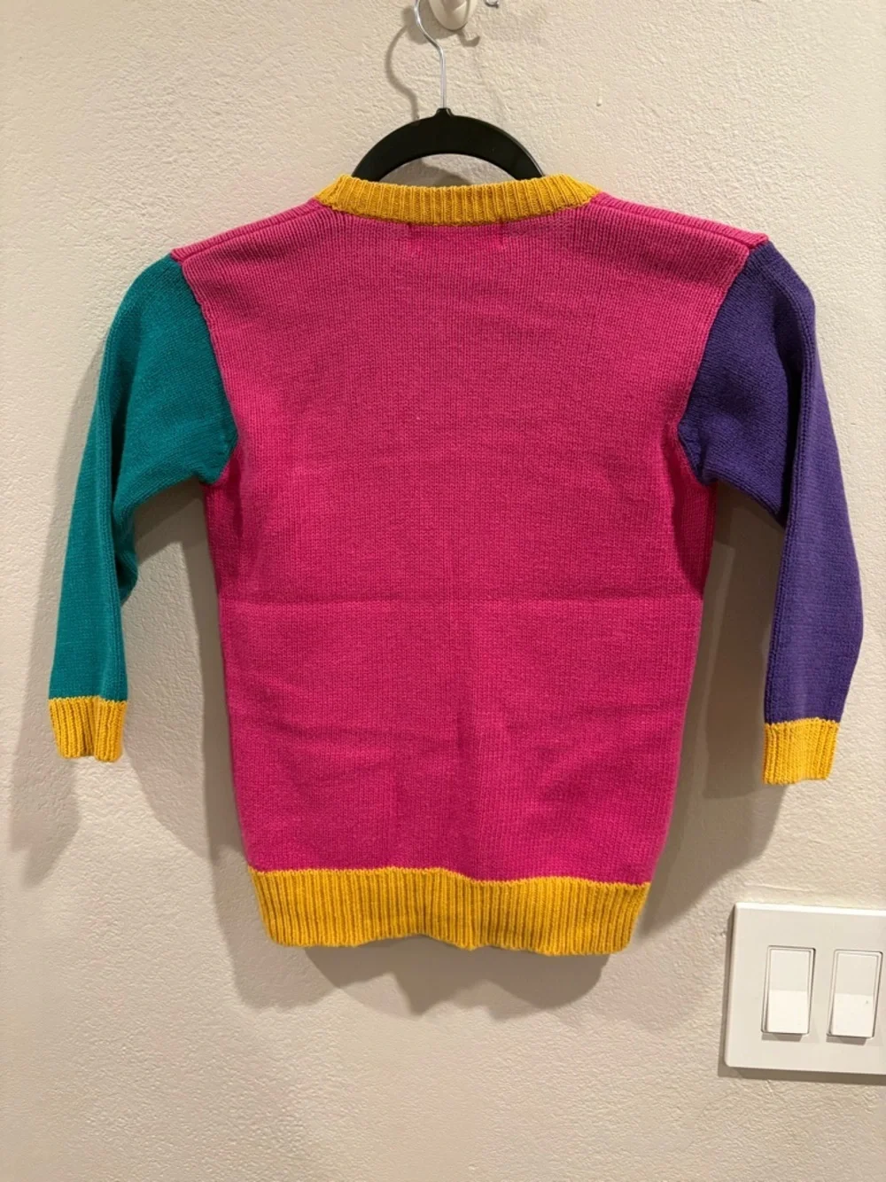 Vintage 90’s Color block Girls button up Cardigan size XS 4/5 EUC Smart Kids